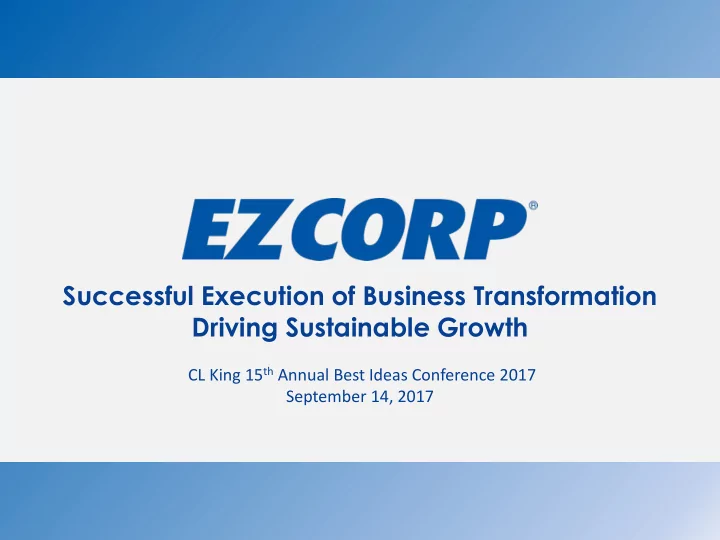 driving sustainable growth