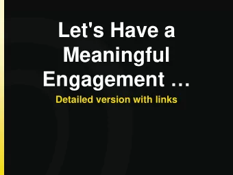 Meaningful Engagement   Detailed version with links
