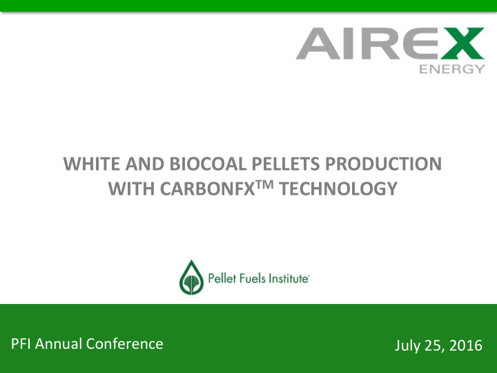white and biocoal pellets production with carbonfx tm