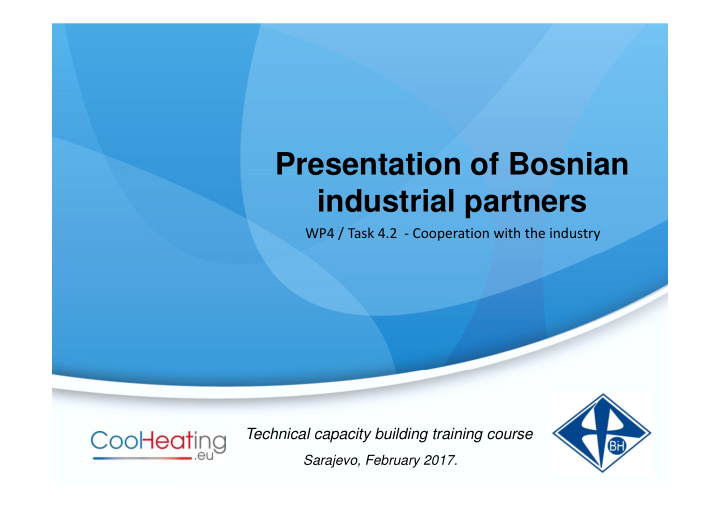 presentation of bosnian industrial partners