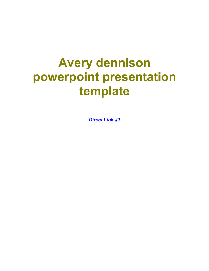 avery dennison powerpoint presentation template