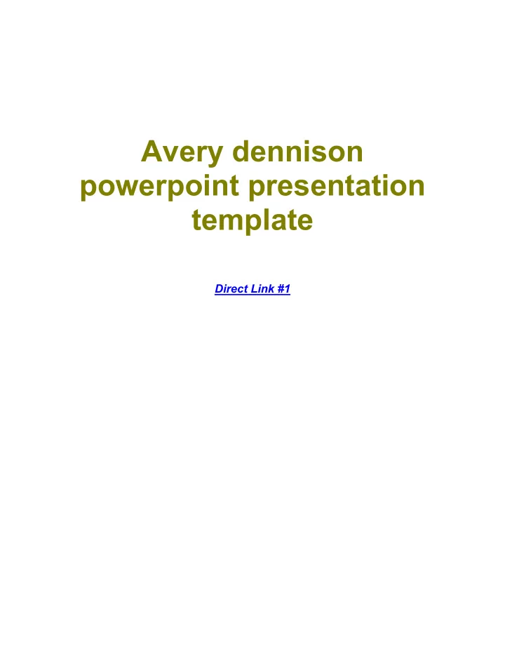 avery dennison powerpoint presentation template