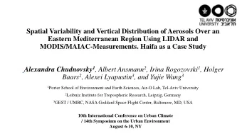 Spatial Variability and Vertical Distribution of Aerosols Over an  Eastern Mediterranean Region