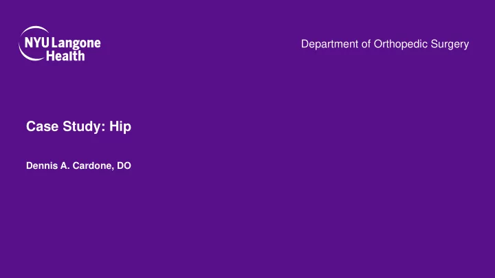 case study hip