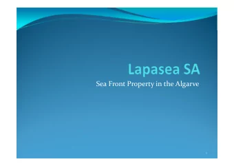 Sea Front Property in the Algarve  1  Lapasea SA  Contents  Lapasea SA  Company Sole Asset