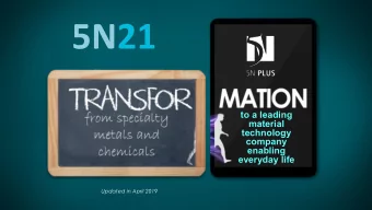 5N21  to a leading  material  technology  company  enabling  everyday life  Updated in April 2019