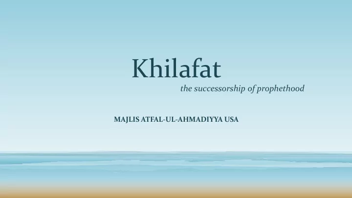 khilafat