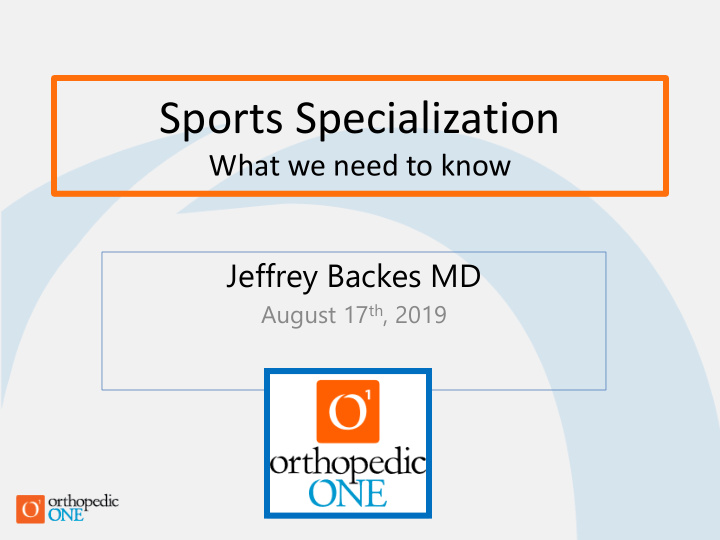 sports specialization