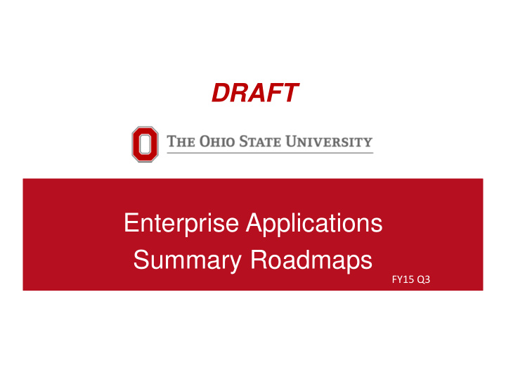 draft enterprise applications summary roadmaps