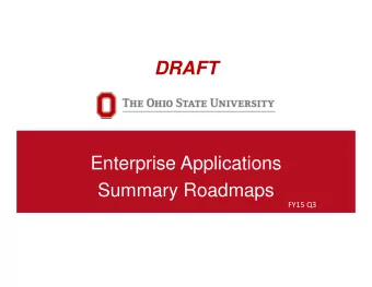 DRAFT  Enterprise Applications  Summary Roadmaps FY15 Q3  Roadmap Diagrams  The OCIO Enterprise