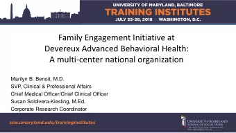 Family Engagement Initiative at  Devereux Advanced Behavioral Health:  A multi-center national