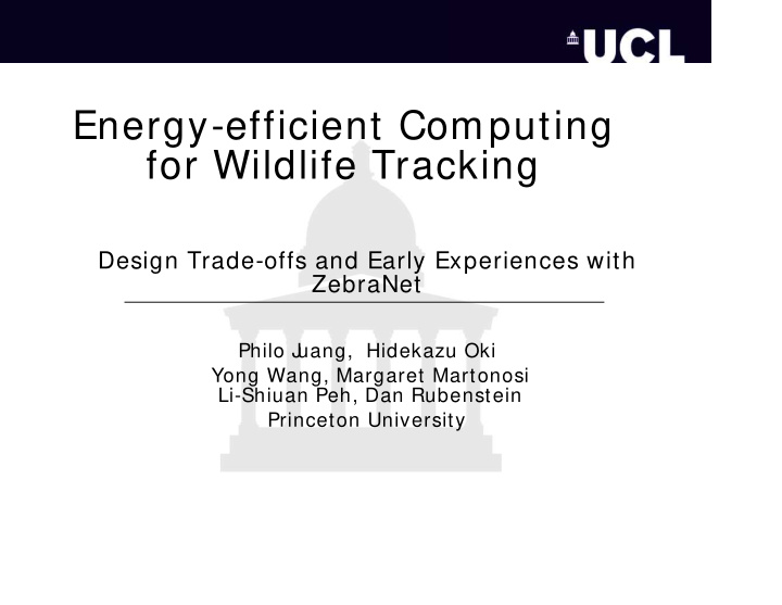 energy efficient computing for wildlife tracking