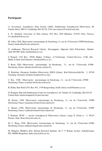 Participants  A. Accomazzi, Astrophysics Data System (ADS), Smithsonian Astrophysical Observatory,