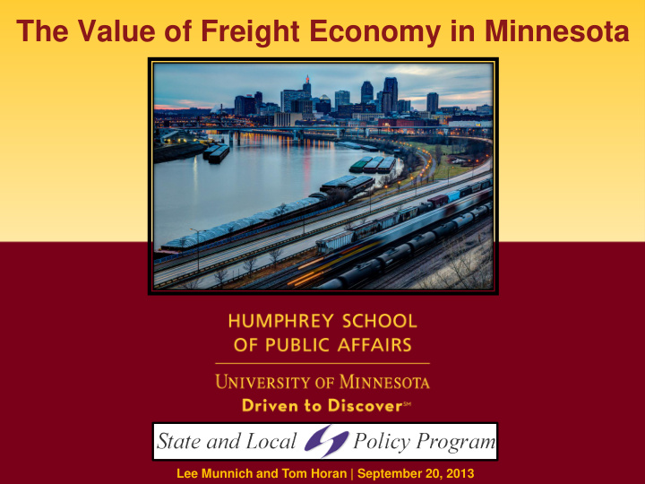 the value of freight economy in minnesota
