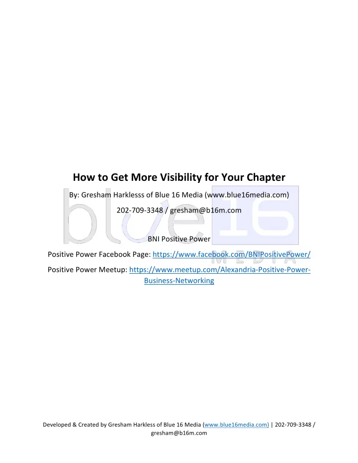 how to get more visibility for your chapter