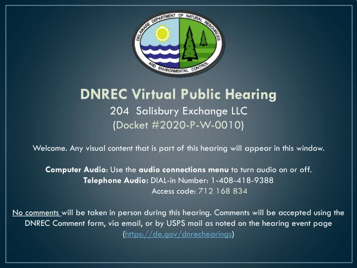 dnrec virtual public hearing