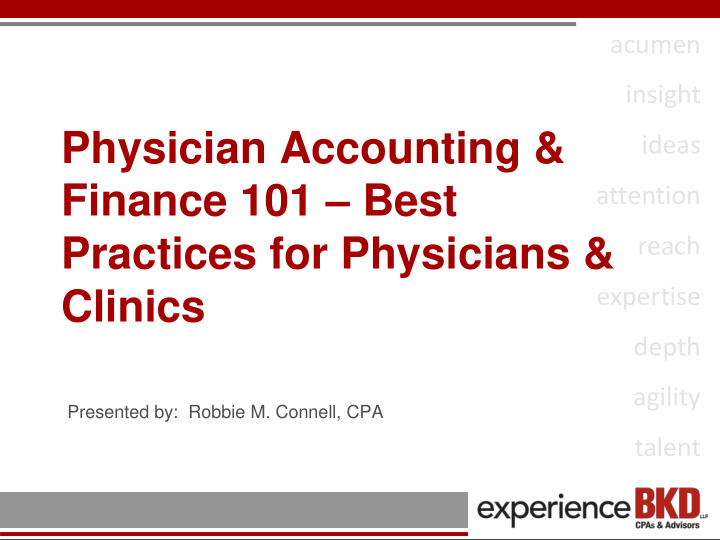 physician accounting amp
