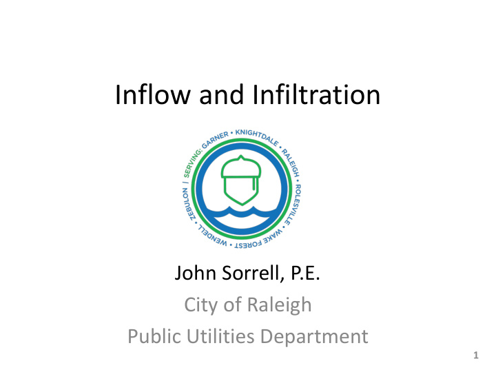 inflow and infiltration