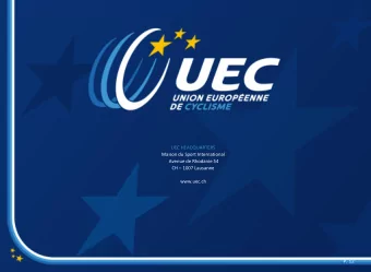 Maison du Sport International  Avenue de Rhodanie 54 CH  1007 Lausanne  www.uec.ch  P. 1  P. 12