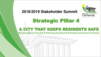 Str  Strate  tegic  gic Pillar 4  Pillar 4  A C  A CITY THA  ITY THAT KEEP  T KEEPS R  S RESIDENTS