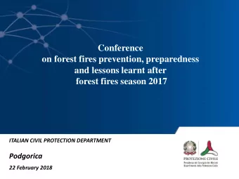 on forest fires prevention, preparedness  and lessons learnt after  forest fires season 2017