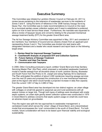 Executive Summary  This Committee was initiated by Lambton Shores Council on February 22, 2011