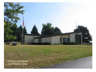 EXISTING STATION #5  230 PINNACLE ROAD  EXISTING FLOOR PLAN  9/9/15