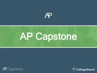 AP Cap  AP Capsto  stone  ne The Pinnacle of Distinction  AP Capstone Diploma  This