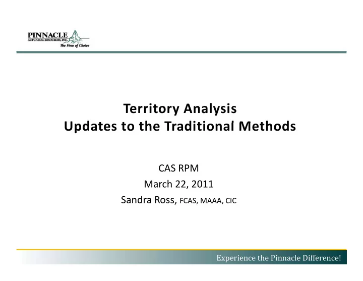 territory analysis u d t updates to the traditional