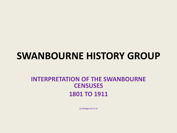 swanbourne history group