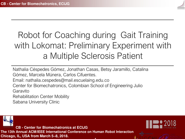 with lokomat preliminary experiment with