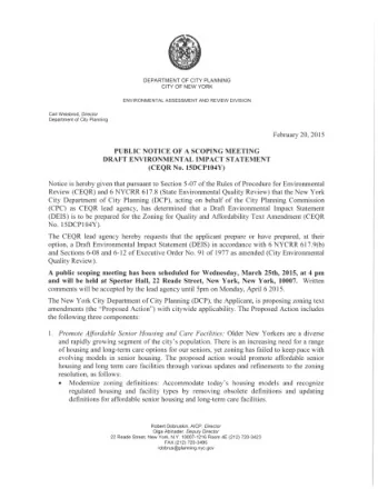 Housing New York:  Zoning for Quality and  Affordability  FEBRUARY 2015  The crisis of  affordable