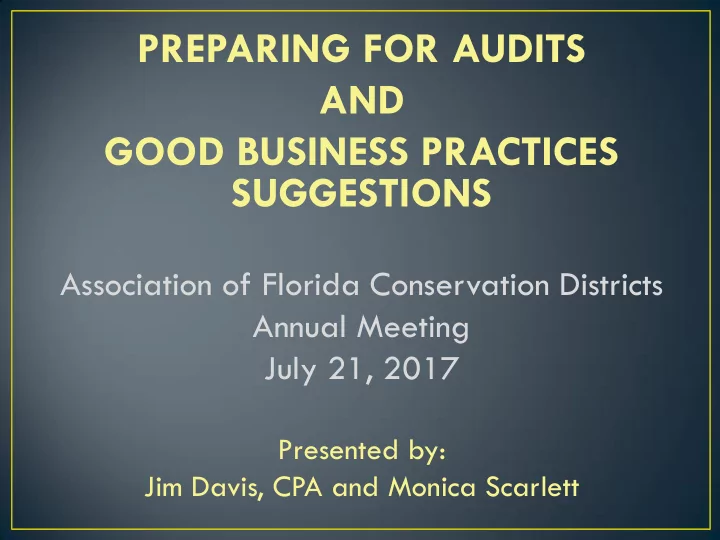 preparing for audits