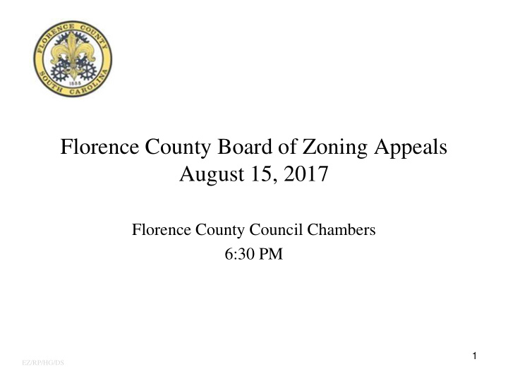florence county board of zoning appeals august 15 2017