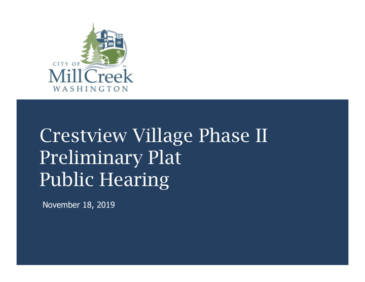 crestview village phase ii preliminary plat public hearing
