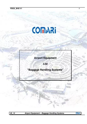 Airport Equipment  List  &quot;Baggage Handling Systems&quot;  05_15  Airport Equipment  Baggage