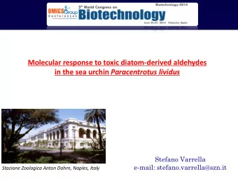Molecular response to toxic diatom-derived aldehydes in the sea urchin Paracentrotus lividus