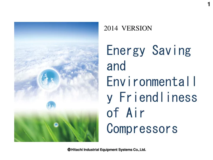 energy saving and environmentall y friendliness of air