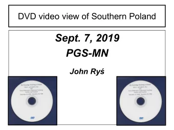 Sept. 7, 2019  PGS-MN  John Ry  Three Aspects of Genealogy  People  Locations  History (Stories)