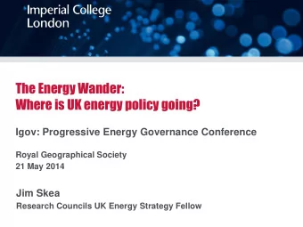 The Energy Wander:  Where is UK energy policy going?  Igov: Progressive Energy Governance