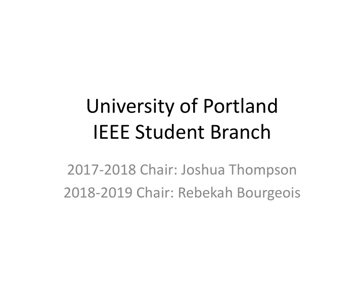 university of portland ieee student branch