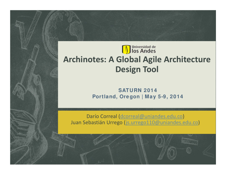 archinotes a global agile architecture design tool