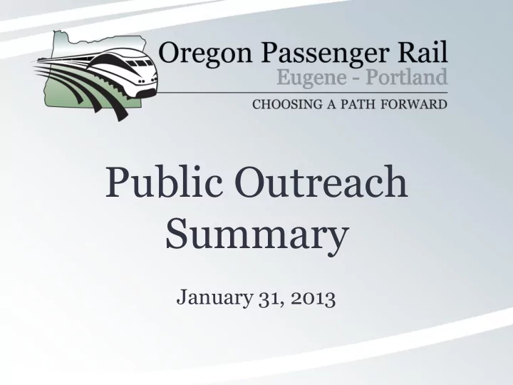 public outreach