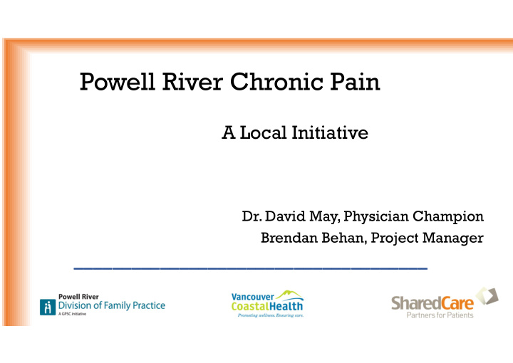 powell river chronic pain