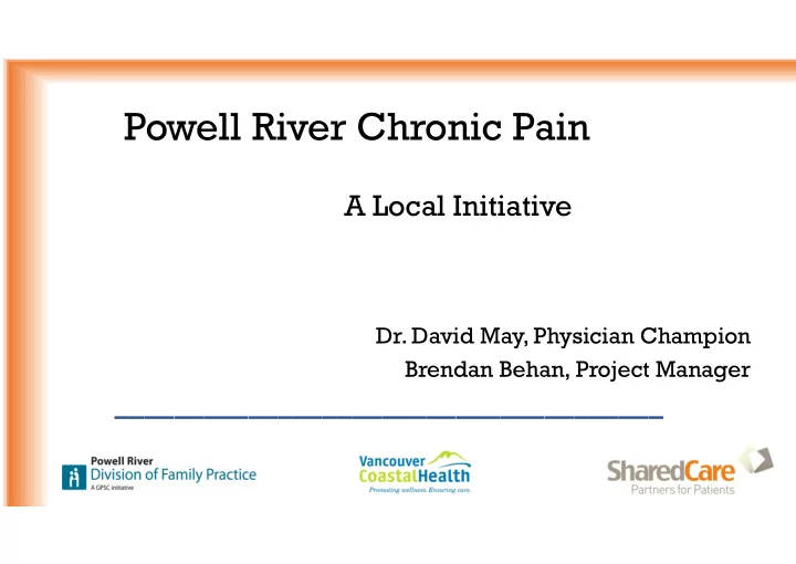 powell river chronic pain