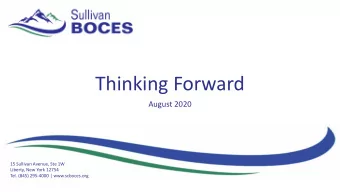 Thinking Forward  August 2020  15 Sullivan Avenue, Ste 1W  Liberty, New York 12754  Tel. (845)