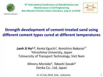 Strength development of cement-treated sand using  different cement types cured at different