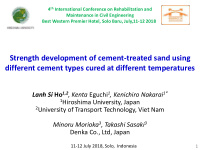 strength development of cement treated sand using