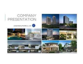 COMPANY  PRESENTATION  presented by McDB Co., Ltd.  2  About  Us  The company was established by