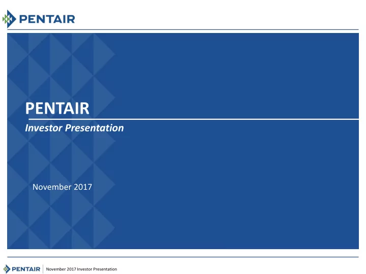 pentair